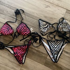 Two zebra print bikinis